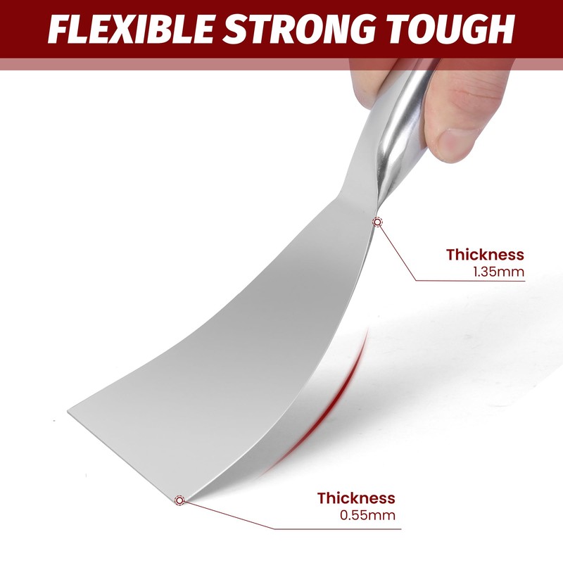 Putty Knife 6 Inch,One Piece Premium Polished All-Stainless Steel Scraper