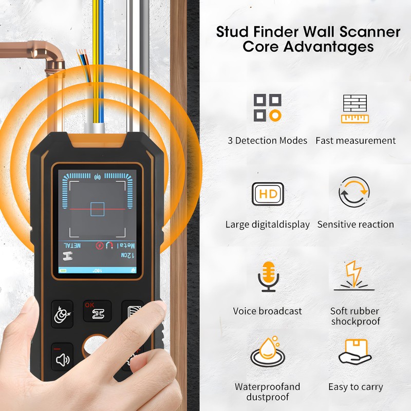 3 in 1 Stud Finder Wall ScannerLaser Distance Meter, Multifunctional