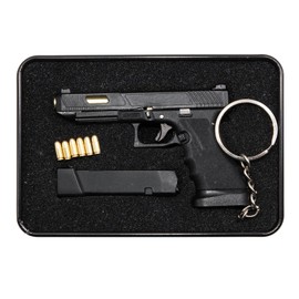 Zhongren Tactical Mini Keychain Metal 6 Rounds Keyring Key Chain with Moving Parts Collection Pendant Bag Charm for Army Fan Men Gift