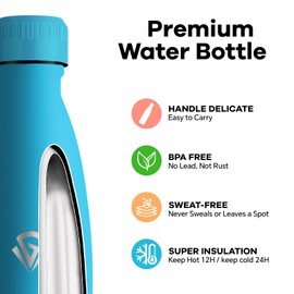 Grsta Thermos Flask, 750 ml Stainless Steel Drinking Bottle, BPA-Free, Leak-Proof, 24 Hours Cold & 12 Hours Warm, Metal Drinking Bottle, Double-Walled, Bottle for School, Travel, Camping