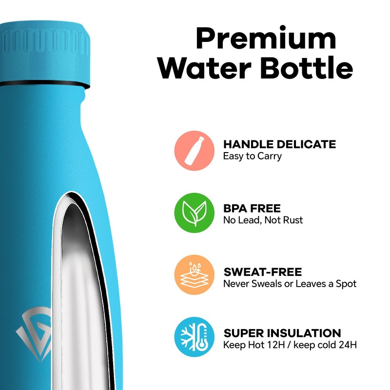 Grsta Thermos Flask, 750 ml Stainless Steel Drinking Bottle, BPA-Free,