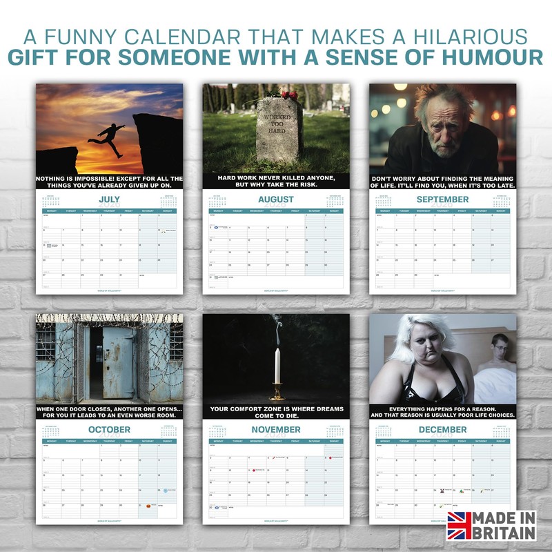 Funny Unmotivational Calendar 2026 – Sarcastic Wall Calendar