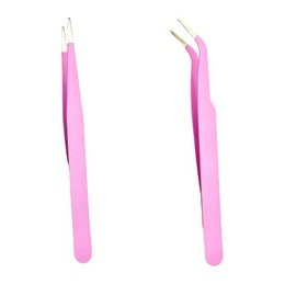 2 Pcs Tweezers Stainless Steel for Stickers and Handcrafts, Straight Curved Tweezers Stainless Steel Kit, Sticker Tweezer Tools for DIY Crafts, Stickers, Nail Art, Jewelry Making
