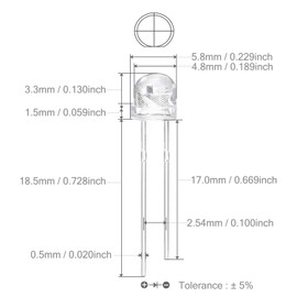 CHANZON 100 pcs 5mm RGB Multicolor Fast Blinking (Multi Color Changing) Straw Hat LED Diode Lights (Clear Transparent Lens) Bright Lighting Bulb Lamps Electronics Components Light Emitting Diodes