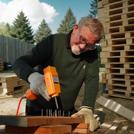 UPWOOD Professional Air Punch Nailer Nail Remover, Pneumatic Nail Puller for Denailing & Recycling Wood