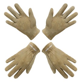 HANDLANDY - Guantes de trabajo de piel genuino para niños de 3 a 11 años, guantes de jardinería para niños, niñas (S (para edades de 2 a 4 años), 2 pares)