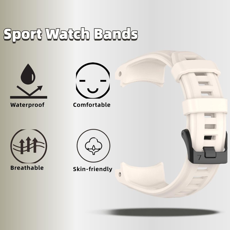 QHBAMD Silicone Watch Bands Compatible for Garmin Instinct 3 AMOLED