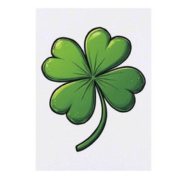 'Four Leaf Clover' Temporary Tattoo - Water Resistant, Skin-Safe, Non-Toxic Transfer (TO00080479)