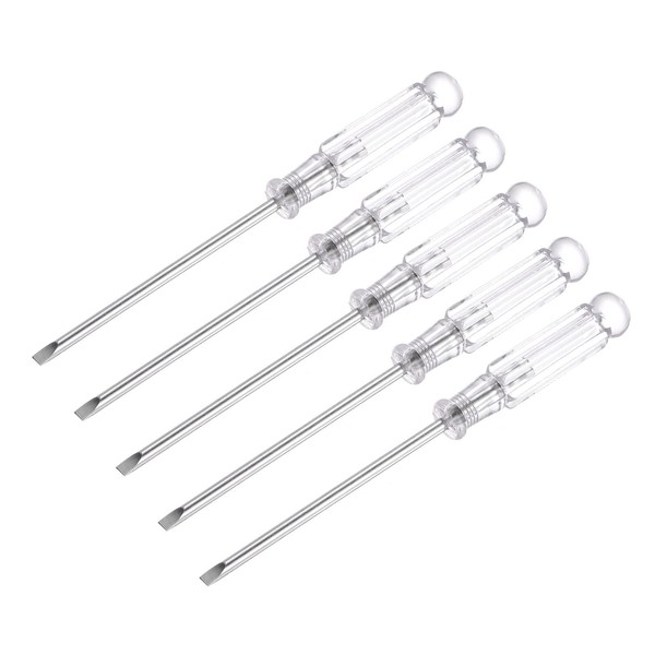 sourcing map Mini Slotted Screwdriver, 3.0mm Flat Head 115mm Length