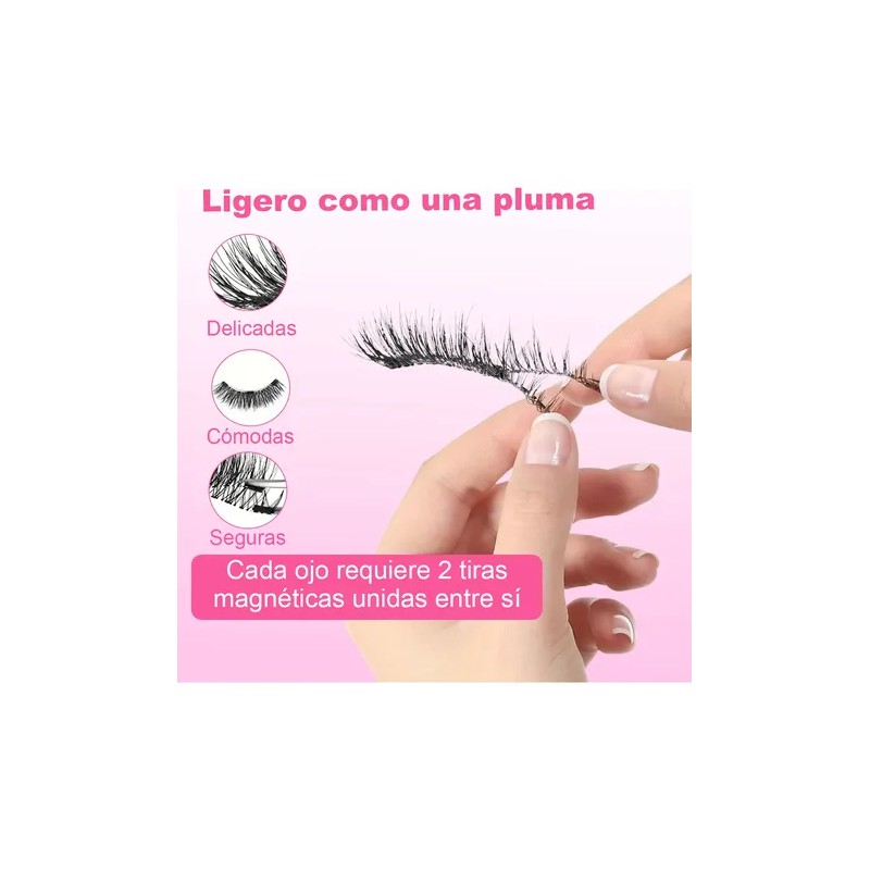 Kit De Pestañas Postizas Magnéticas Reutilizables 2 Pairs