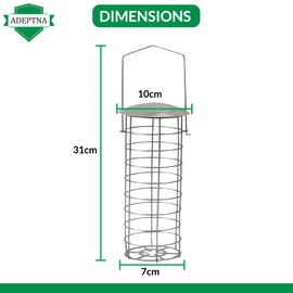 ADEPTNA Set of 2 Premium Hanging Fat Ball Wild Bird Feeder Squirrel Proof for Small Bird in Garden Outdoor Patios Yard Deck – Suitable for netted and un-netted Fat Balls