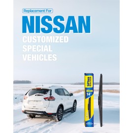 5 PLUS® 14 Inch Rear Wiper Blade Replacement for Nissan 2003-2008 Murano /2018-2021 LEAF Rear Wiper Premium All-Seasons Stable And Quiet Back Windshield Wiper Blade 14"(14B)