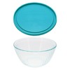 Pyrex 7402 6-Cup Sculpted Glass Mixing Bowl and 7402-PC 6/7-Cup