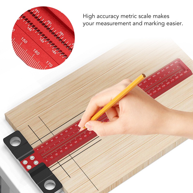 T Square Aluminum Alloy Carpenter Square Ruler Clear Scale Scriber