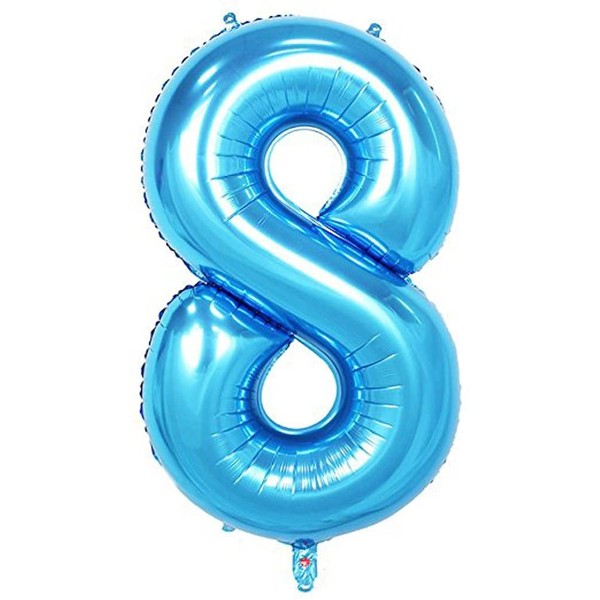 Tellpet Blue Number 8 Balloon, 40 Inch