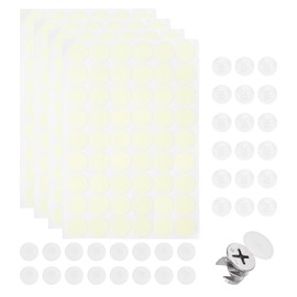 sourcing map 216Pcs Screw Hole Stickers and 200Pcs Screw Cover Caps, 16.5x6mm Dustproof Plastic Screws Hole Covers Phillips Caps Cam Lock Nuts for Furniture Cabinet Wardrobe, White