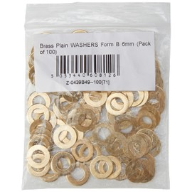 AHCBrass Plain WASHERS Form B 6mm (Pack of 100)