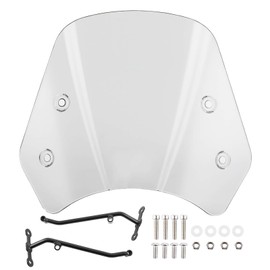 Motorcycle Long Stents Windshield Wind Deflector for Benelli Leoncino 500 - Stylish Gray Design Enhances Comfort and Protection While Riding