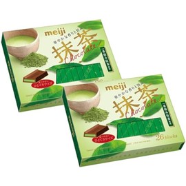 Meiji Matcha Flavored Chocolate Bite Size Box x2 with MAIKO Sticker Pio big bazar