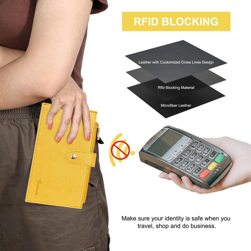 Travelambo RFID Wallet Women Large Size Bifold Multi Card Wallet