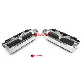 Motorcycle Chrome Aluminum Rear passenger foot peg Foot Pedal With Mounts For Compatible with YAMAHA ROAD STAR XV 1600/1700 / SILVERADO (except from warrior) 1999-2014 (GEG Chrome)