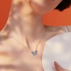 Collar De Plata 925 Mariposa Con Amatista Para Mujer Color