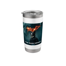 Epic Dog Hero Parody – Moody Cityscape & Fire Symbol Art Stainless Steel Insulated Tumbler