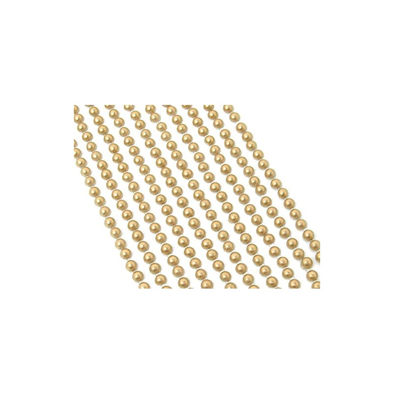 1000 Self Adhesive Pearls Gems 3mm Gold Mini Flat Backed