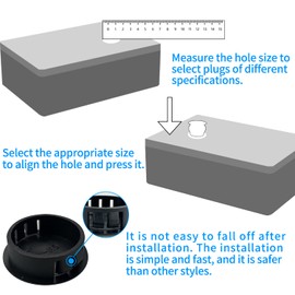 Pack of 120 Plastic Cover Caps for Drilling Holes Ceramic Tile Hole Screw Cover Furniture Hole Round Decoration 5 Sizes for Ceramic Tile Hole Screw Cover Furniture Hole (Black/White)