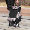 Market Mart Low-Noise Large-Wheeled Shopping Cart Black