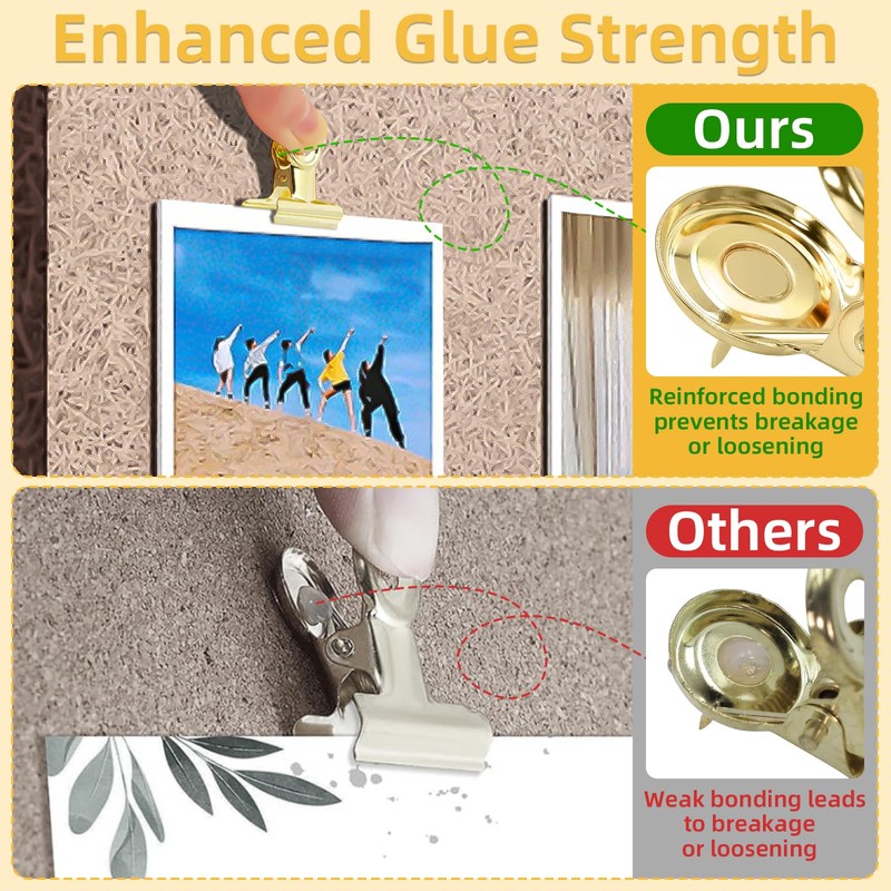 Golden Push Pins Clips (30 Pcs), Upgraded Thumb Tacks with