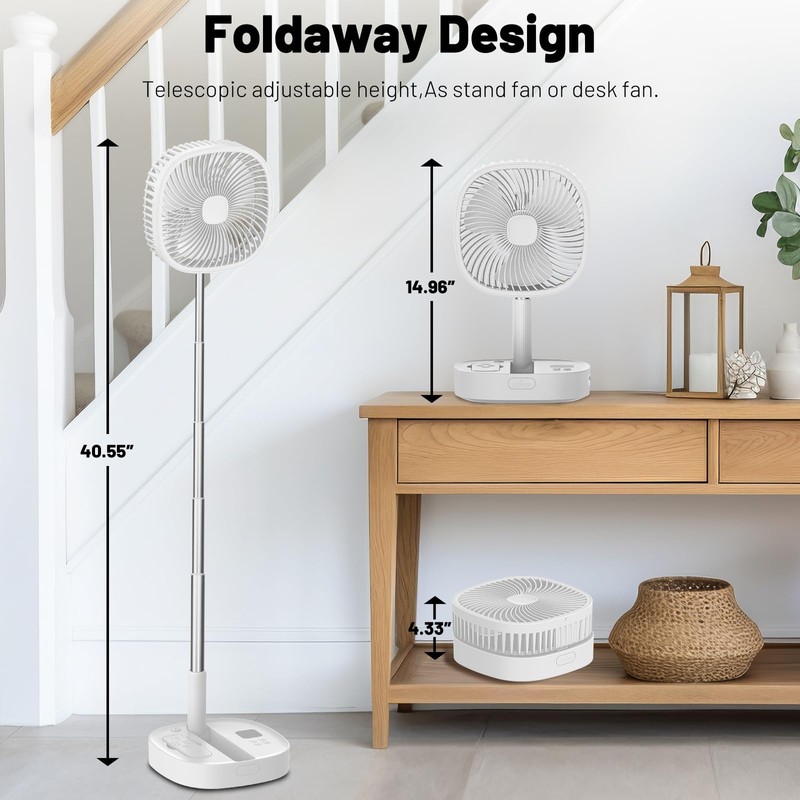 Dhenrio Portable Oscillating Pedestal Fan with Romote, 4 Speed 120°