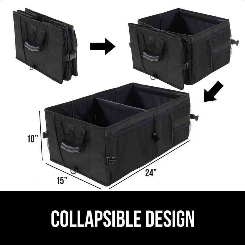 GORILLA GRIP Large Capacity Sturdy Trunk Storage Organizer, Slip and