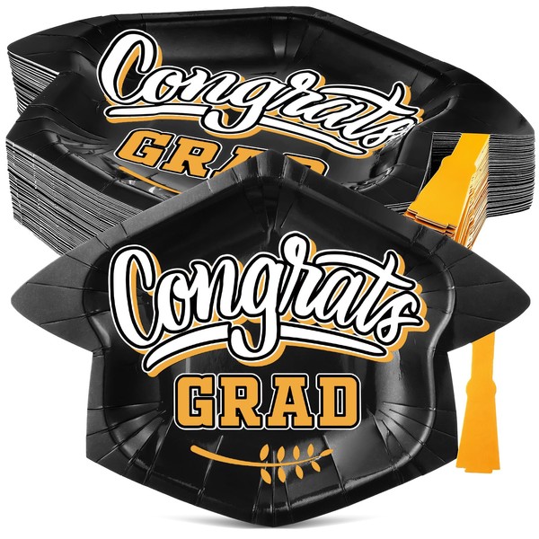 Havawish 60 Pcs Graduation Paper Plates Class of 2025 Graduation