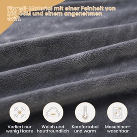 Good Nite Throw Blanket Fluffy Fleece Blanket Sofa for Bed Flannel Blankets with Fringes (127 x 152 cm, Grey)