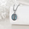 HKPATOP Caravaca Double Cross Locket Necklace 925 Sterling Silver Turquoise