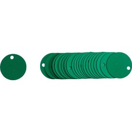 Brady 49908 , 2 inches , Green Stock Blank Aluminum Valve Tags (25 Tags)