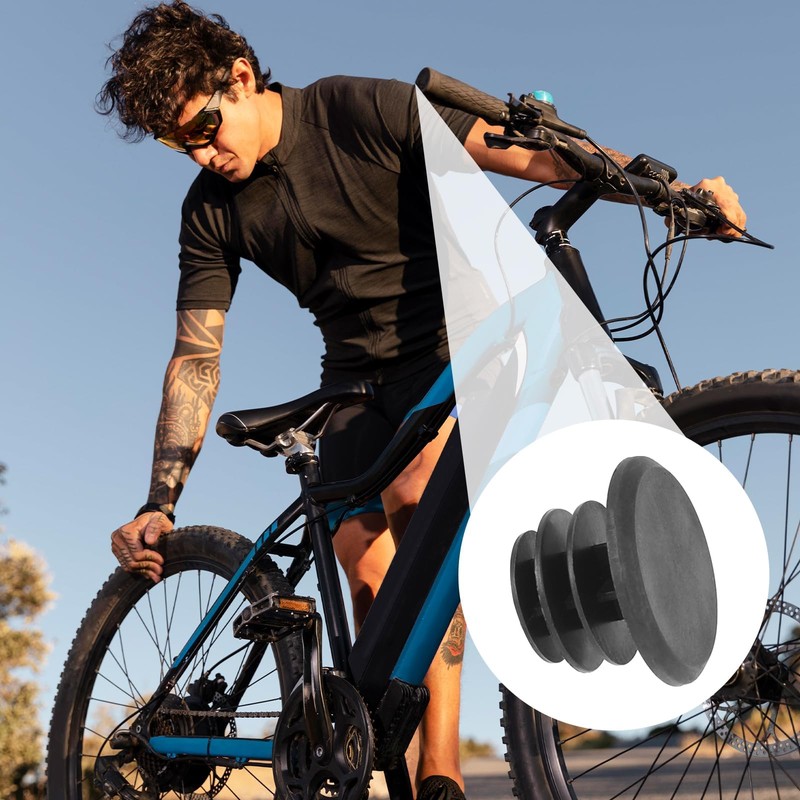 FYHJNC 10 Pieces Bike Handlebar End Plugs, Black Plastic Bar