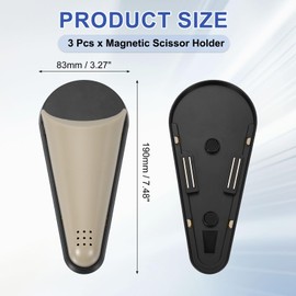 sourcing map 3Pcs Magnetic Scissor Holder, Kitchen Scissors Holder with Magnetic Adsorption Drainage Holes Detachable Shears for Kitchen Refrigerator Organization, Brown