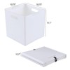 Haodehen 4-Pack Collapsible Plastic Storage Cube Organizer, White Foldable Cube