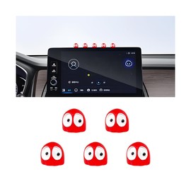 Zpana Car Cute Soot Sprites, 5PCS Anime Decor for Vehicle Rearview Mirror Dashboard, Funny Ornament Automotive Interior Decoration Accessories, Universal for SUVs, Trucks, RV (Red)