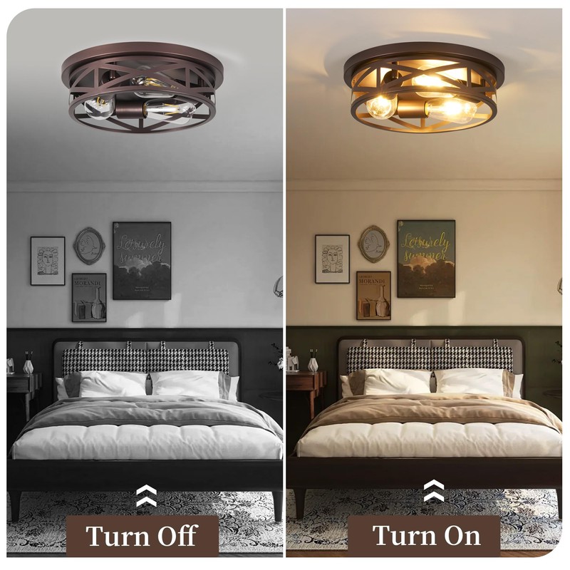 piano7797 13 inch Flush Mount Ceiling Light Fixtures,3-Light Modern Hallway