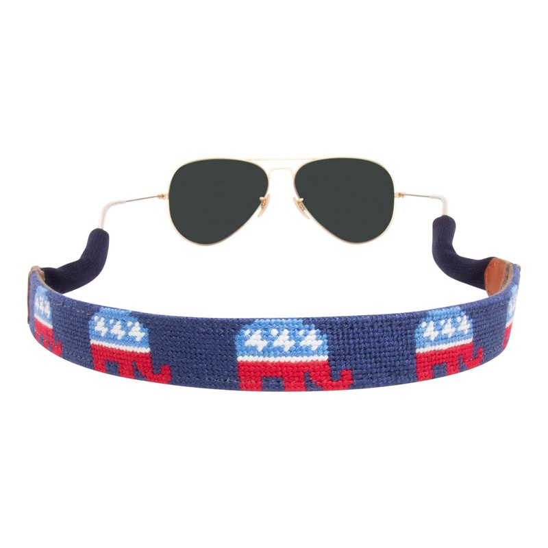 Huck Venture Hand-Stitched Needlepoint Sunglass Strap Retainer (Republican)