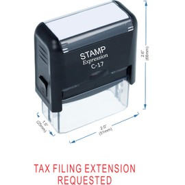 stampexpression - Tax Filing Extension Requested Office Self Inking Rubber Stamp - Red Ink (A-50062)
