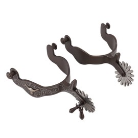 flexman 1 Pair Vintage Pattern Carbon Steel Spurs Horse Spurs for Saddler Riding Equipment Accessories