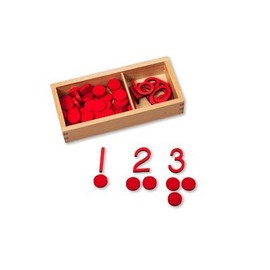 Small Cut-out Numerals and Counters - Red
