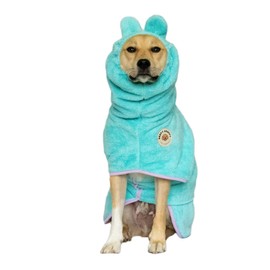 DERPYCHAPPY Premium Dog Bathrobe Towel, Absorbent Microfiber Robe for Small Medium Extra Large Dogs and Cats, Stylish Cozy Quick Pet Drying Towels After Bath, Pool or Beach (S, Mint)