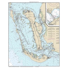 Sanibel Island & Pine Island 2015 Nautical Map Florida - Custom Print 80000 11426 - Reprint