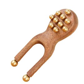 uwoneg Scarab Acupressure Tool, Facial Massage Roller with 12 Brass Beads for Jaw Tension Relief, Trigger Point Massage, Facial & Neck Relaxation