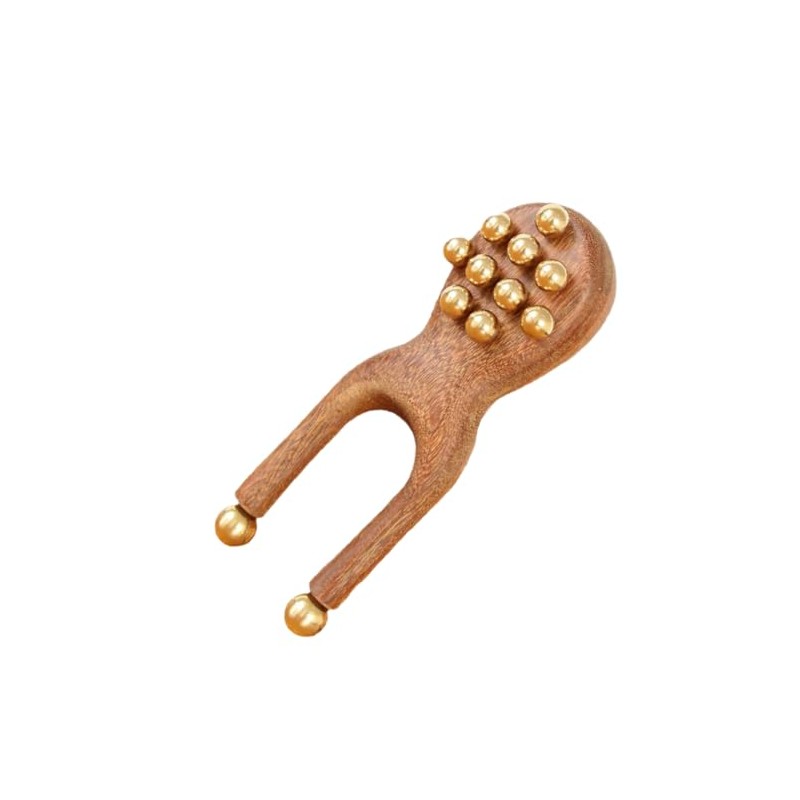 uwoneg Scarab Acupressure Tool, Facial Massage Roller with 12 Brass
